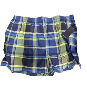 VINTAGE Nautica Surf Mens 2XL Swim Trunks Blue Plaid Mesh Lined Bathing Suit